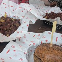 Loaded fries and falafel burger. at Wunderburger in Zadar