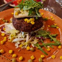 Tofu burger at Bela Reka in Belgrade