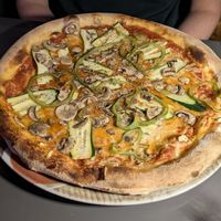 Vegan pizza at Pizzeria Soca 202 in Tolmin