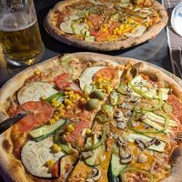 Vegan pizzas at Pizzeria Soca 202 in Tolmin