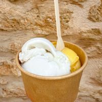 Coconut 🥥 and passion fruit 🍈   at Helados Ecológicos Xibiu in Mallorca