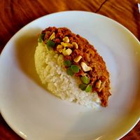 Vegan curry at Rokaku Tea House - Hexagon Cafe  in Miyajima