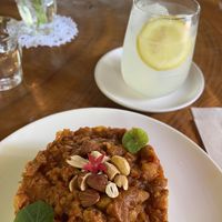 Vegan curry and homemade lemonade   at Rokaku Tea House - Hexagon Cafe  in Miyajima