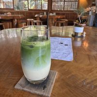 Soy milk matcha  at Rokaku Tea House - Hexagon Cafe  in Miyajima