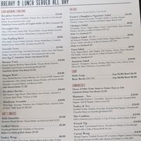 Menu, v is vegan at The Farmer's Daughters in Bozeman