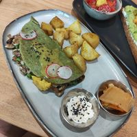 Omelette with kimchi at Morgentau. in Barcelona