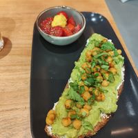 Avocado toast at Morgentau. in Barcelona