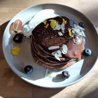 Chocolate & Orange Pancakes at Morgentau. in Barcelona