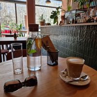 Café con Leche (oat, but they also have almond) at Morgentau. in Barcelona