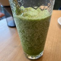 Green smoothie (a bit unprocessed…would not recommend )  at Morgentau. in Barcelona