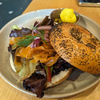 "salmon" bagel at Morgentau. in Barcelona