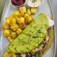 Cheese & Mushroom Omlette at Morgentau. in Barcelona