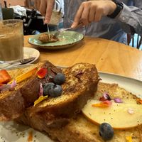 A French toast that's ridiculously good   at Morgentau. in Barcelona