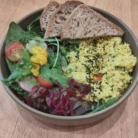 Scrambled tofu at Morgentau. in Barcelona