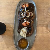 Chocolate Orange Pancakes!  at Morgentau. in Barcelona