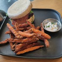 BLT and sweet potato fries at Morgentau. in Barcelona