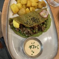 Mushroom and cheese omelette   at Morgentau. in Barcelona