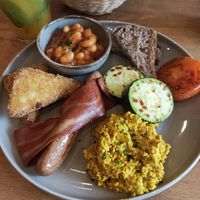 English breakfast. at Morgentau. in Barcelona