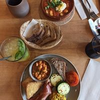 Overview of the food ordered. at Morgentau. in Barcelona