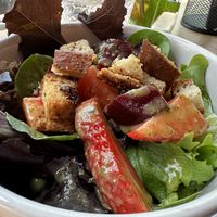 Fresh spring salad with strawberries and beets  at Morgentau. in Barcelona