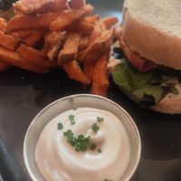 BLT con boniato fries at Morgentau. in Barcelona