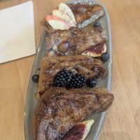 French toast with syrup at Morgentau. in Barcelona