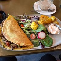 Omelette, absolute insane at Morgentau. in Barcelona