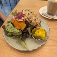 "salmon" bagel at Morgentau. in Barcelona