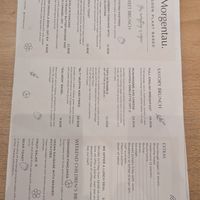 Food menu at Morgentau. in Barcelona