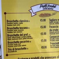 Menu  at Bar Caffetteria La Colonna in Lucca