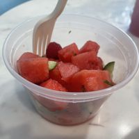 Watermelon cucumber mint fruit salad  at Garden Party in Rockledge