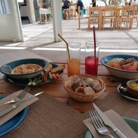 Hummus and poke bowl at La Vida Loca in Ibiza