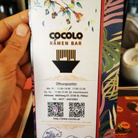 Menu at Cocolo Ramen Bar in St Polten