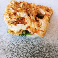 Cauliflower with garlic flakes and potato sauce at Legume Seoul in Seoul