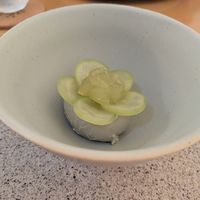 lavender ice cream with grapes  at Legume Seoul in Seoul