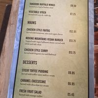 Plant menu  at Lóuie Brown's in Dunfermline