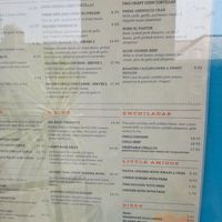 Menue from the restaurant at Mañana Restaurant in Gwynedd