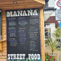street food menu at Mañana Restaurant in Gwynedd