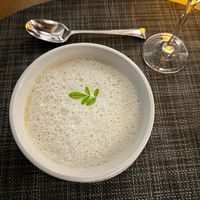 Vegan pumpkin soup at Salt in West End Village