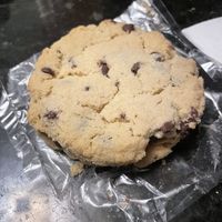 Clarke’s vegan chocolate chip cookie  at Carolicious Venezuelan Food in Somerville