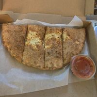 Cheeze calzone w/ peppers + onion at Catalina's Pizza in Malden