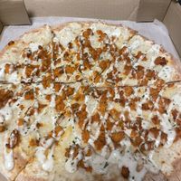 Vegan buffalo chicken pizza  at Catalina's Pizza in Malden