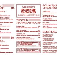 Menu  at Franc Jr's Famous Pizzeria in Coolangatta