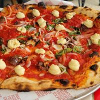 Little Sticky vegan pizza at Franc Jr's Famous Pizzeria in Coolangatta