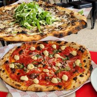 Small tables at Franc Jr's Famous Pizzeria in Coolangatta