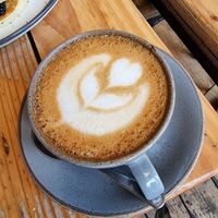 Oatmilk latte at Café East in East London