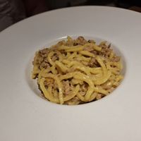 Pici with soy ragu at Sarma Bistrot in Arezzo