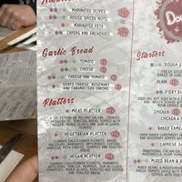 Menu 1 at Dough Pizza Kitchen in Manchester