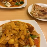 Curry noodles - large portions!  at Aunty Mena's in Wellington
