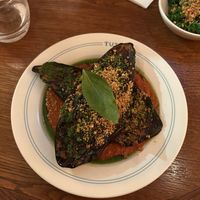 aubergine dish  at Tutto  in Brighton